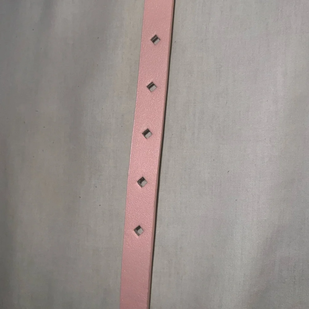 Ladies Slim Pink Leather Belt (48in”) 22/24W